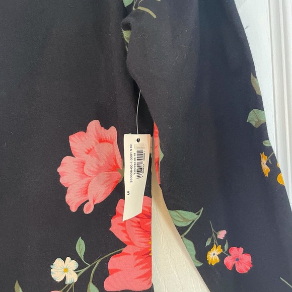 Long sleeve floral black flare dress NWT - Picture 5 of 5